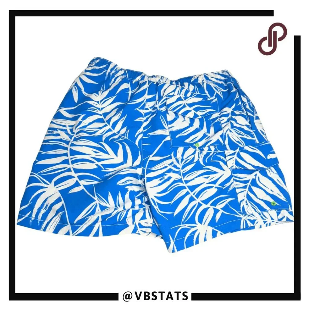 Tommy Bahama Men's Naples Happy Go Cargo Tropical Swim Shorts‎ Blue Size Medium